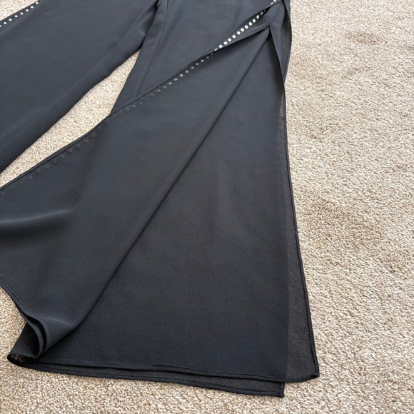 JS Collections Womens 6 Black Evening Semi-Sheer Slit Rhinestone Evening Pants - Picture 10 of 12